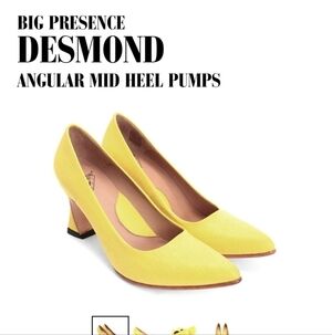 John Fluevog Big Presence Desmond Angular Mid Heel Pump - Discontinued